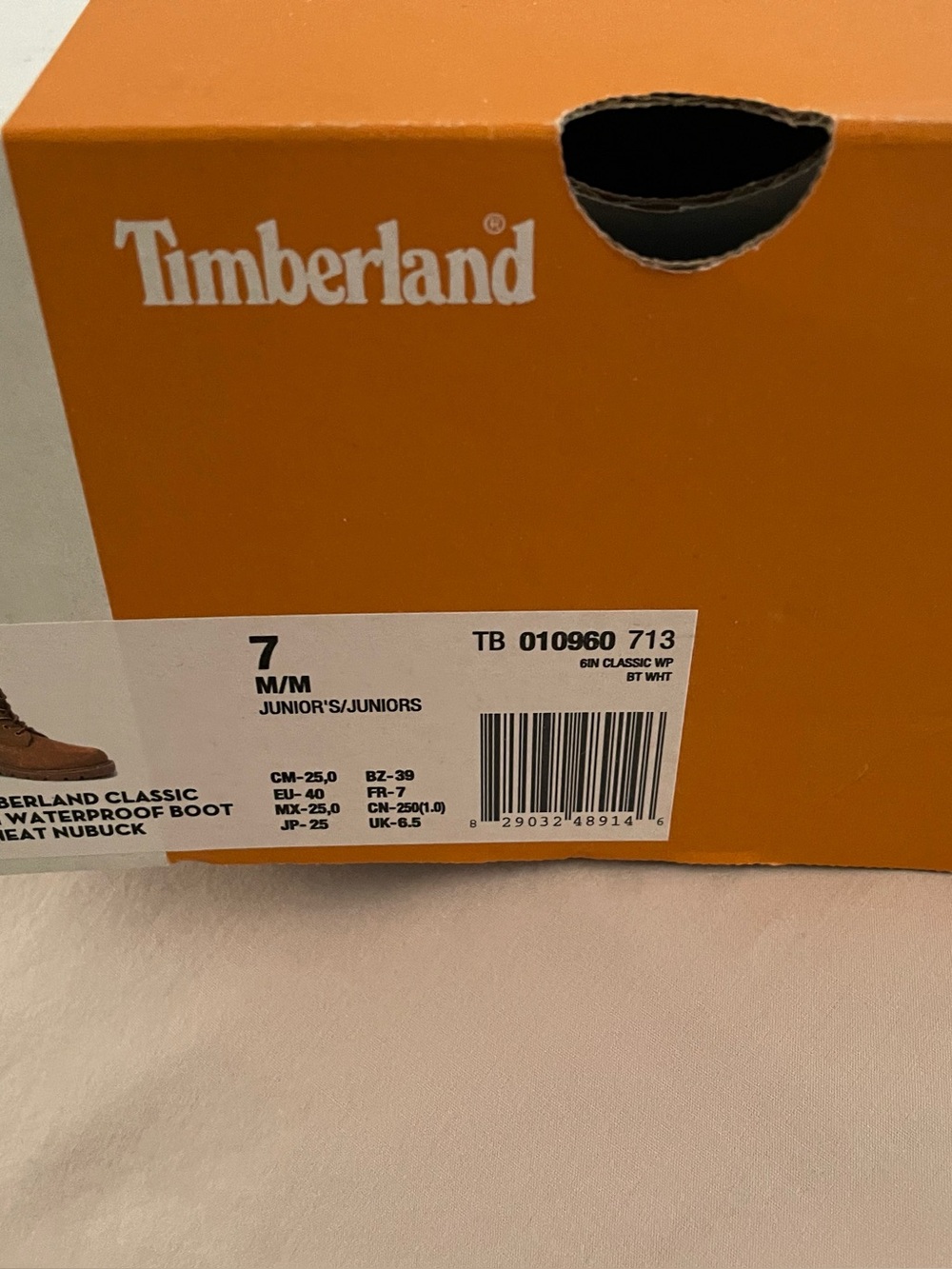 Timberland Junior Boot in Wheat Brown 7M